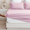 Breton Drift - Satin Stripes Fitted Bedsheet (Baby Pink)