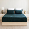 Homemonde Lightweight - Fleece Fitted Bedsheet (Emerald Green)