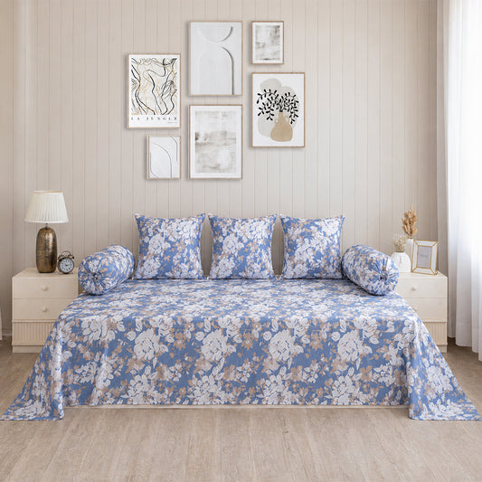 Blossom Haze Multicolor Diwan Cover SetBlossom Haze Multicolor Diwan Cover Set