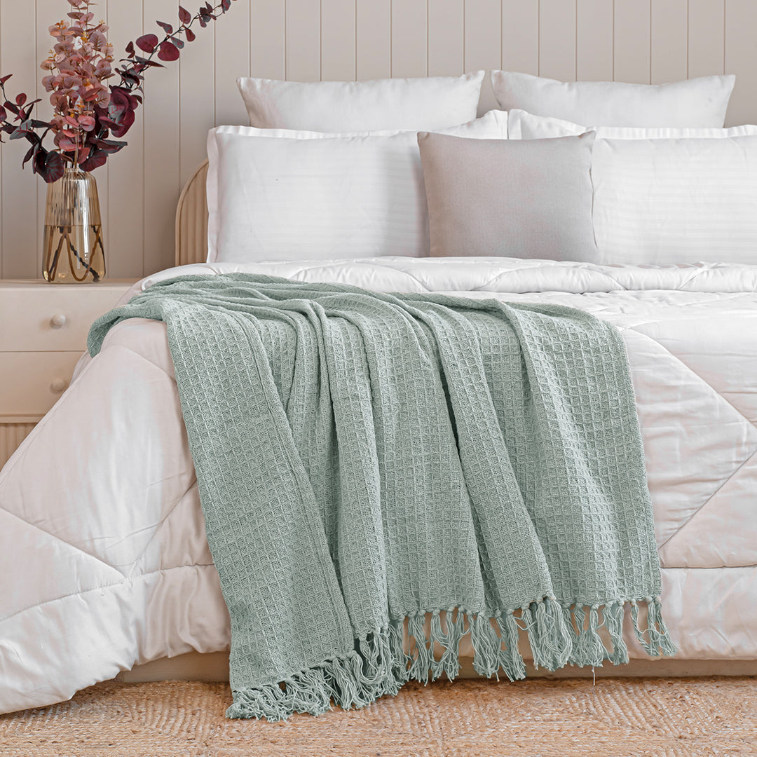 Ice Blue - Waffle Throw