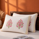Pink Buta Quilted Pillow Covers