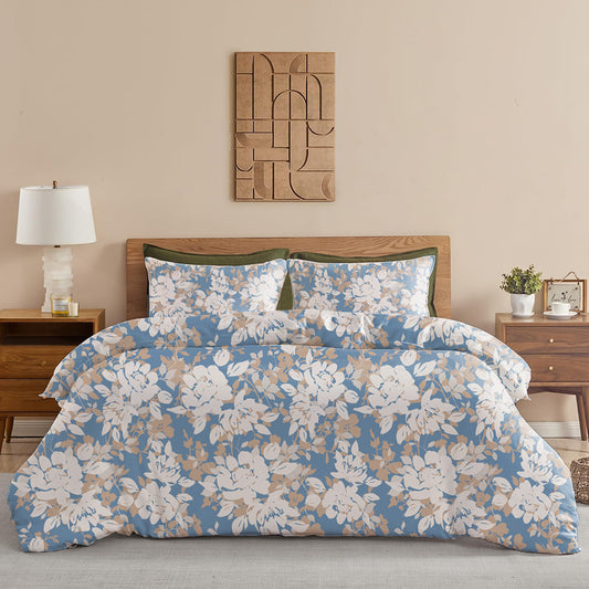 Blossom Haze - Floral Duvet Cover (Blue)Blossom Haze - Floral Duvet Cover (Blue)