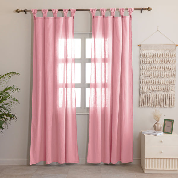 Fort Absolute - Twist Tab Top Sheer Curtain (Pink)