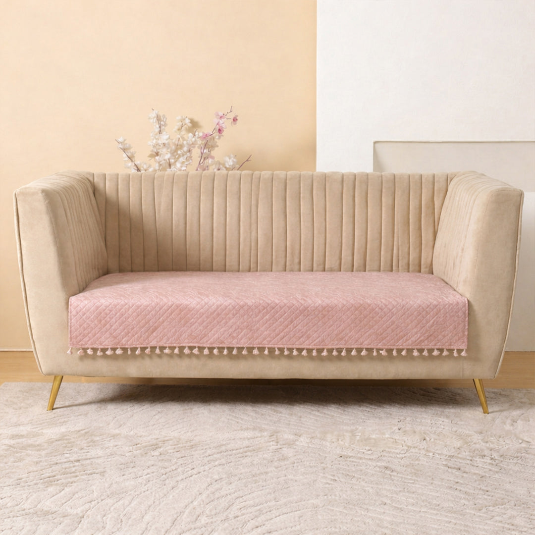 Opaline Drift - Printed Sofa Cover (Pink)