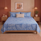 Blue Feather - Bedsheet (Blue & White)
