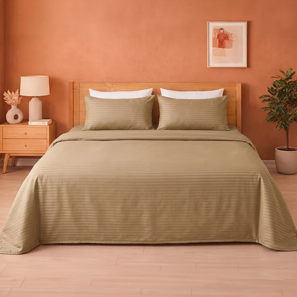 Breton Doze - Satin Stripe Dohar Blanket (Taupe)