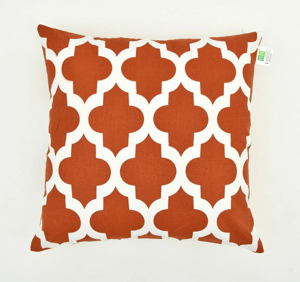 Imprimer Quatrefoil - Printed Cushion Cover (Rust)