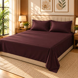 Premium Poly Satin Bedsheet – Soft, Smooth & Silky, Burgundy