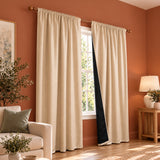 Opaline Beige Embossed Blackout Curtain (Rodpocket)
