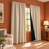 Opaline Off White Embossed Blackout Curtain (Rodpocket)