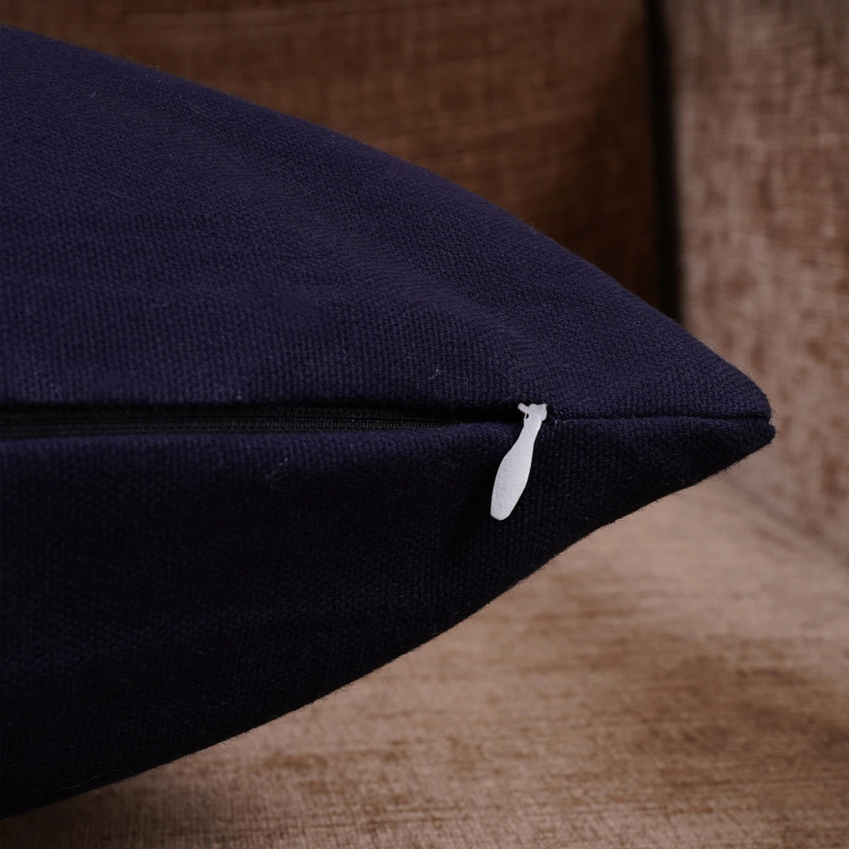 Cotton Solid Cushion Cover (Blue)