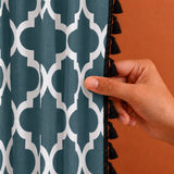 Imprimer Handpicked Soleil - Rod Pocket Printed Semi Blackout Curtain (Blue)