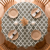 Cotton Quatrefoil Printed Dining Table Cover