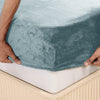Homemonde Lightweight - Fleece Fitted Bedsheet (Frost Blue)