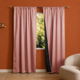 Peach Embossed Blackout Curtain (Brick Lace - Rod Pocket)