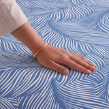 Blue Feather - Bedsheet (Blue & White)