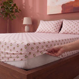 Soft Serenade - Floral Fitted Sheet (Peach)