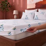 Wild Grace Flower - Floral Fitted Sheet (Turquoise & Blue)