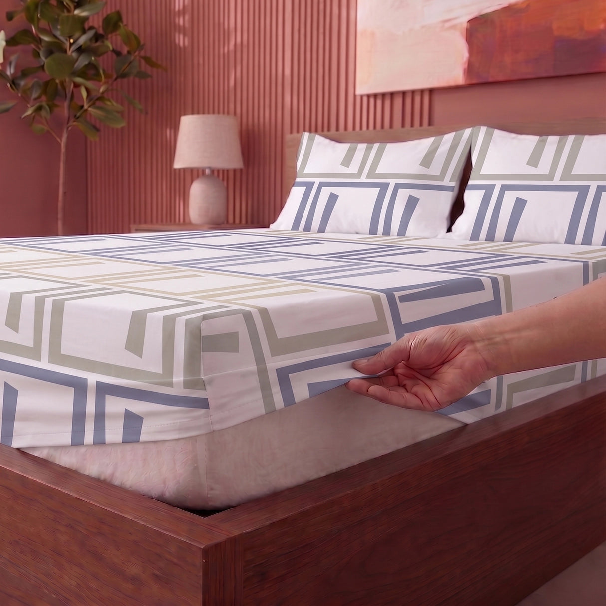 Imprimer Modern Maze - Printed Fitted Sheet