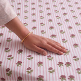 Soft Serenade - Floral Bedsheet (Peach)