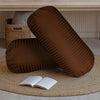 Breton Slumber - Satin Stripe Bolster Cover (Brown)