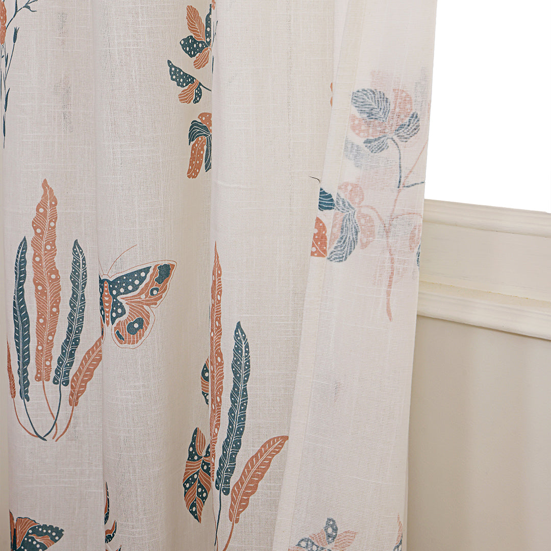 White Lunaria Garden Eyelet Duck Curtain