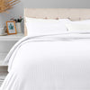 Breton Mellow - Satin Striped Duvet Cover (White)