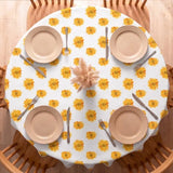 Cotton Sun Flower Print Dining Table Cover (Multicolor)