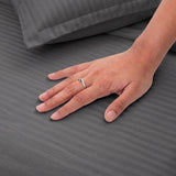 Breton Mellow - Satin Stripe Duvet Cover (Grey)