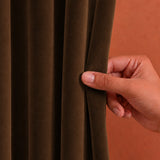 Fort Royal - Rod Pocket Velvet Curtain (Brown)