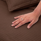 Breton Mellow - Satin Striped Duvet Cover (Brown)