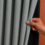 Fort Essential Abstract - Eyelet Black Backing Blackout Curtain (Grey)