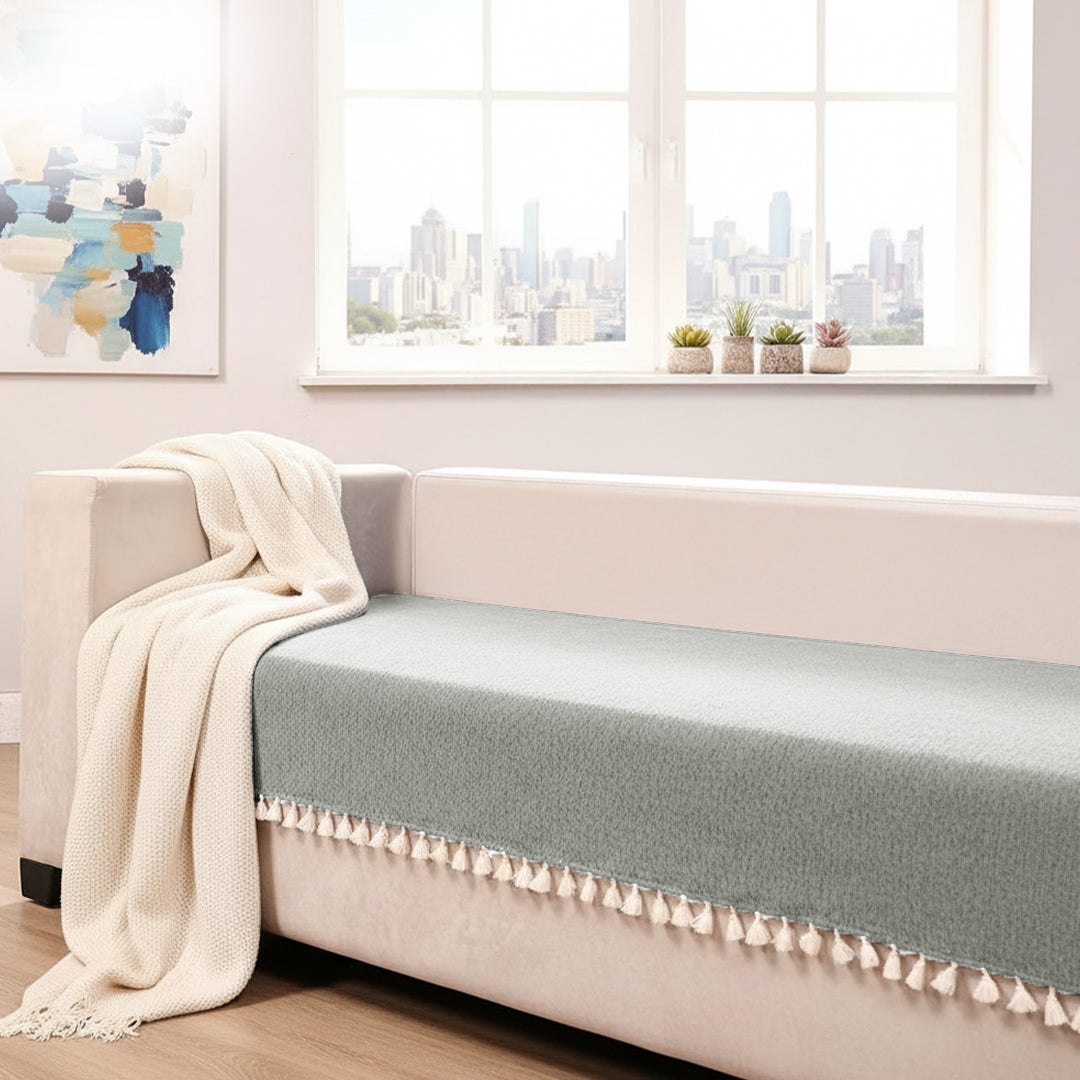 Chenille Silver Grey Sofa Cover