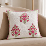Ombre Berry - Hand Block Print Quilted Cushion Cover (Pink)