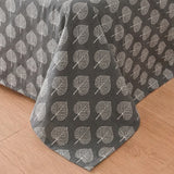 Imprimer Bloom - Leaflet Printed Dohar (Dark Grey & White)