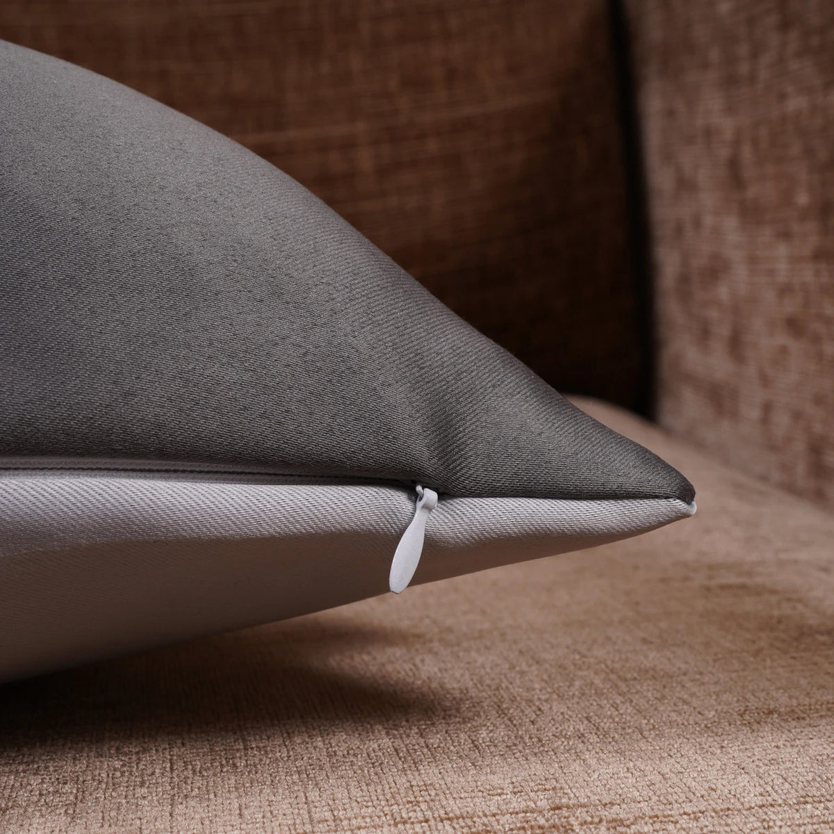 Double Color Pattern Cushion Cover (Grey & White)
