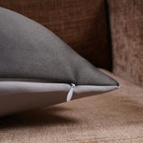 Double Color Pattern Cushion Cover (Grey & White)