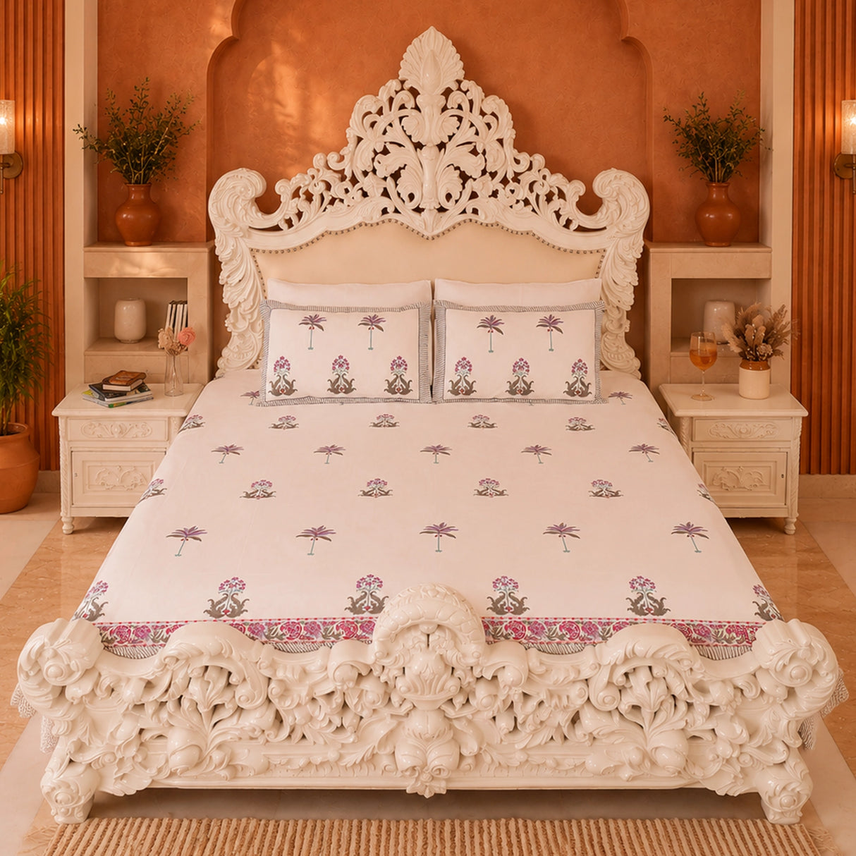 Empire Aura - Handblock Bedsheet