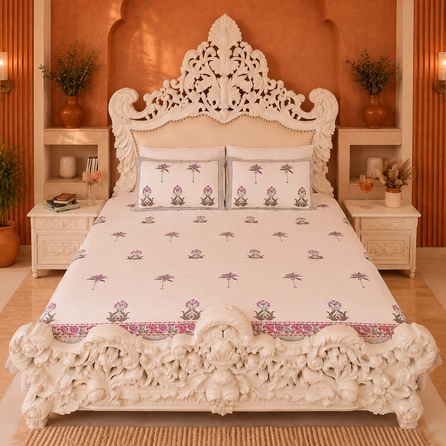 Empire Aura - Handblock Bedsheet