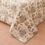 Imprimer Symphony - Floral Printed Dohar (White & Dark Camel)