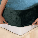 Homemonde Lightweight - Fleece Fitted Bedsheet (Emerald Green)