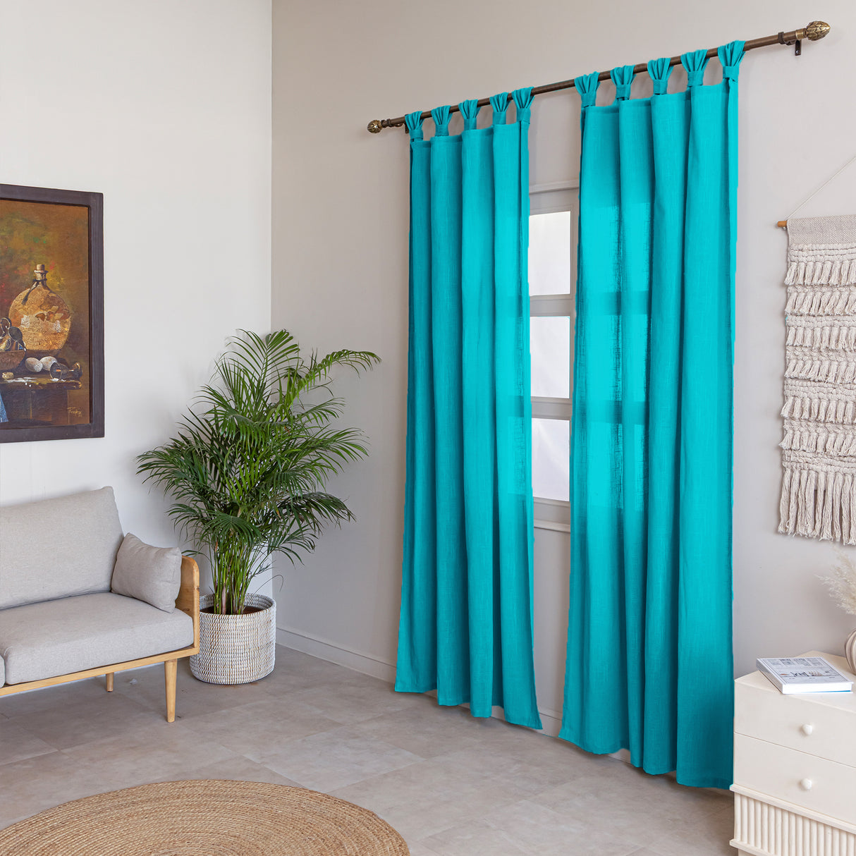 Fort Absolute - Twist Tab Top Sheer Curtain (Blue)