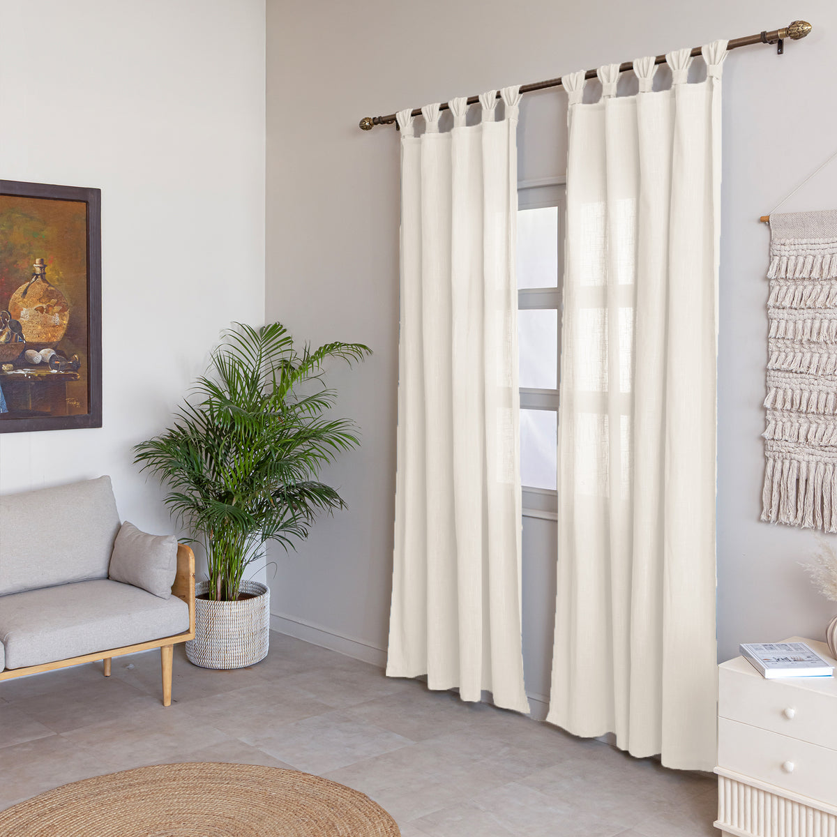 Fort Absolute - Twist Tab Top Sheer Curtain (White)