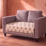 Meadow Bloom - Printed Sofa Cover (White)
