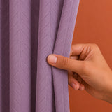 Fort Essential Embossed - Eyelet Black Backing Blackout Curtain (Lilac)