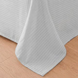 Breton Doze - Satin Stripe Reversible Dohar Blanket (White)
