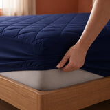 Ombre - Pure Shield Solid Quilted Mattress Protector (Navy Blue)