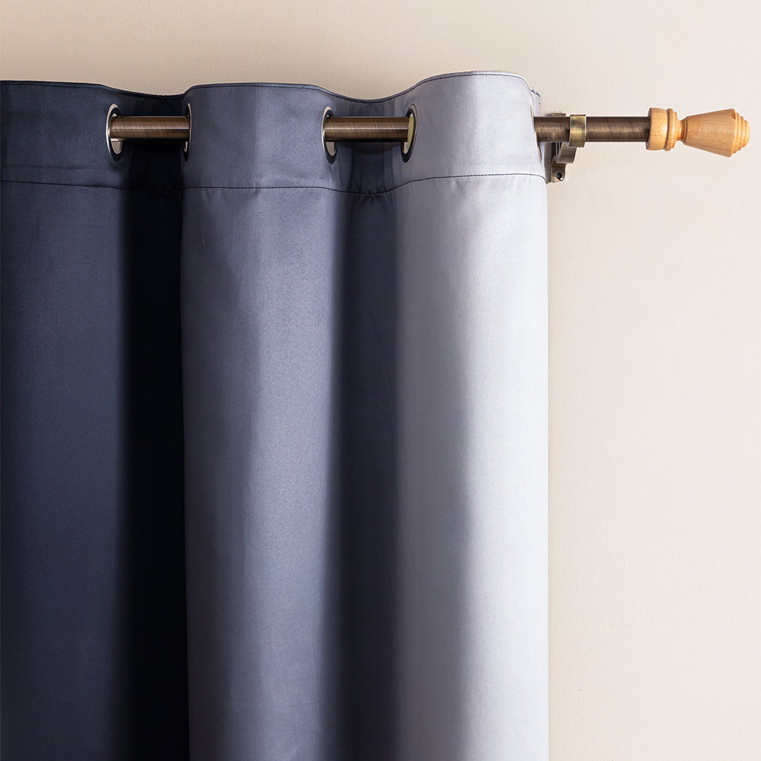 Blackout Ombre Curtain (Grey & Black)