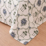 Imprimer Meadow - Floral Printed Dohar (Light Grey & Green)