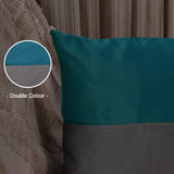 Double Color Pattern Cushion Cover (Blue & Grey)